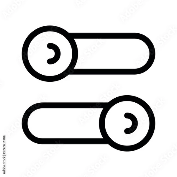 Obraz Interface Toggle Switch Icons for On and Off Settings