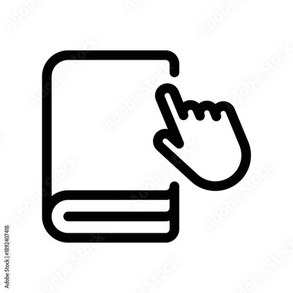 Obraz Book Selection Icon Featuring a Pointing Hand Gesture