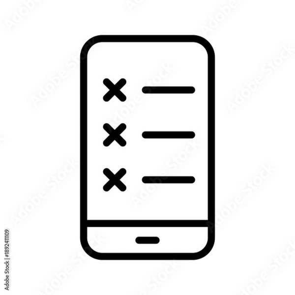 Obraz Phone and checklist cross icon