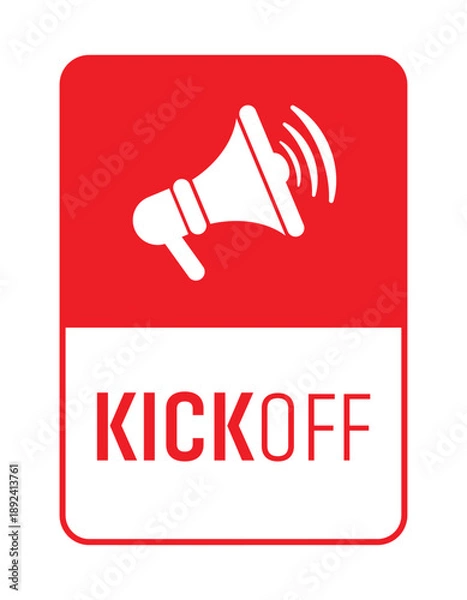 Obraz kick off sign on white background