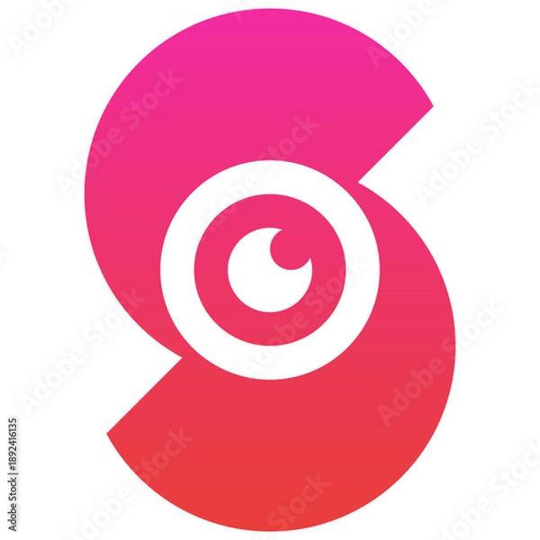 Obraz Modern S logo with shutter camera shape