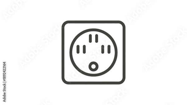 Fototapeta Power Outlet Line Icon
Electrical Socket Symbol