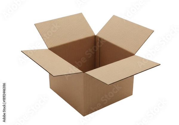 Obraz Open empty cardboard box isolated on transparent background