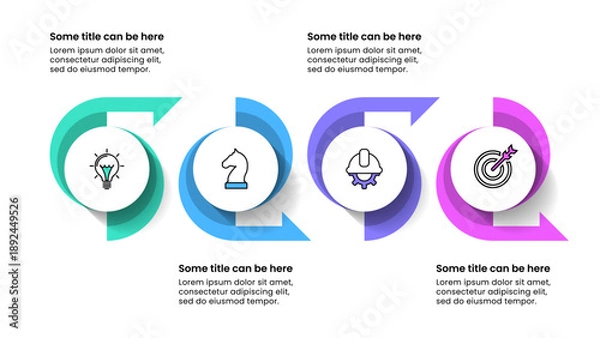 Obraz Infographic template. Circles with arrows and 4 steps