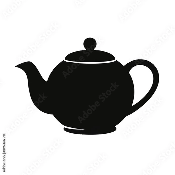 Obraz Teapot icon solid black silhouette kitchen kettle beverage symbol
