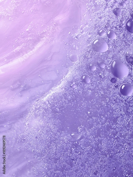 Obraz ラベンダー色の水と泡の背景