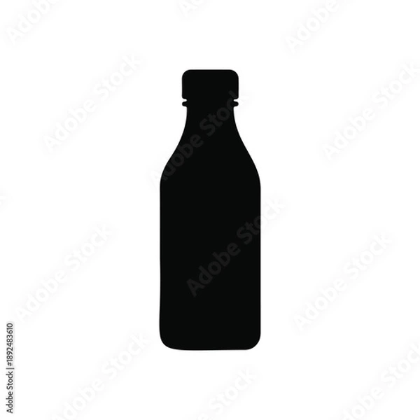 Obraz Drink bottle silhouette icon vector flat design.