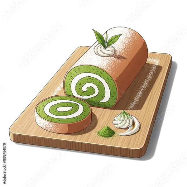 Obraz 視線釘付け 鮮やかな緑が映える抹茶スイーツ