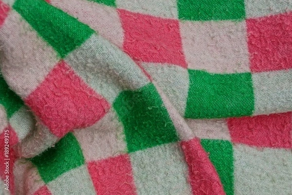 Fototapeta цветная яркая текстура из шерстяного пледа с узором
