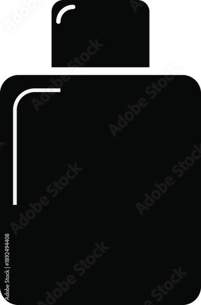 Obraz Liquid Soap Bottle Icon – Minimal Black Vector Dispenser