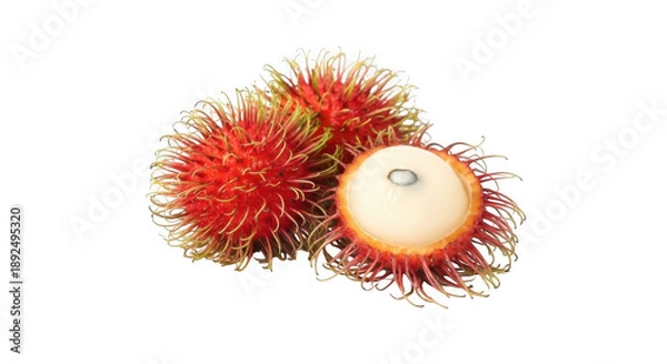 Obraz rambutan fruit on white background