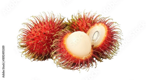 Obraz rambutan fruit on white background