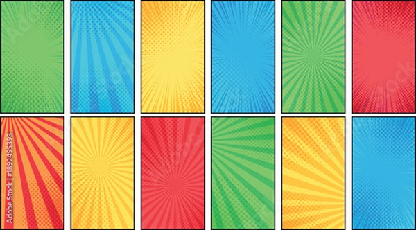 Obraz Comic Book Style Radial Burst Backgrounds explosion