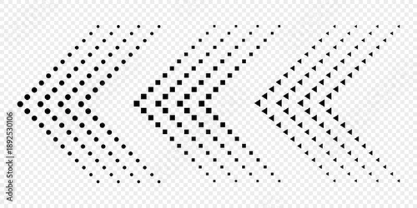 Obraz Arrows with halftone effect. Vector illustration