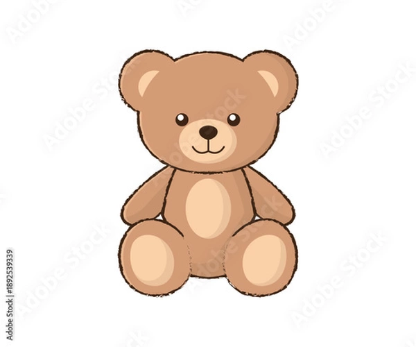 Obraz Cute teddy bear isolated on white background vector illustration
