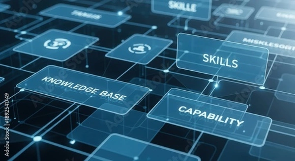 Fototapeta Interactive interface displaying abilities and talent management options