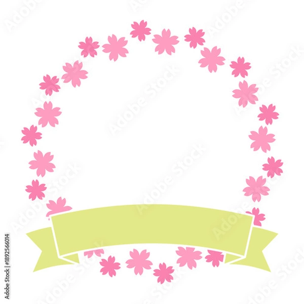 Obraz 桜フレーム　吹き出し　飾り枠　春のフレーム　春の招待状・カードデザイン・ポスター・和風デザイン