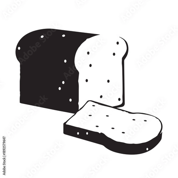 Obraz Bread loaf and slice icon