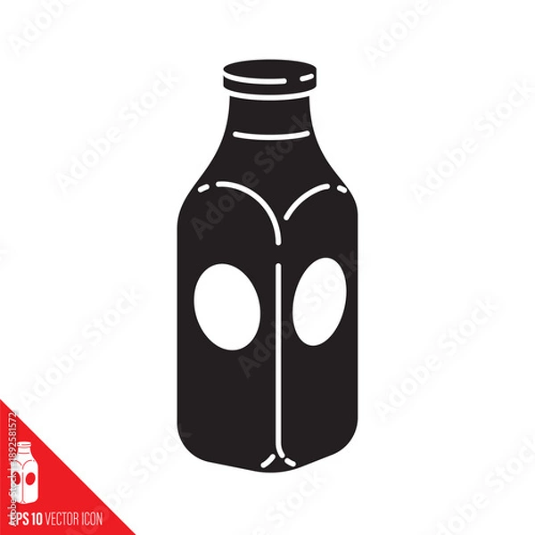 Obraz Milk bottle vector glyph icon