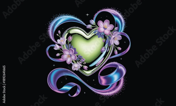 Obraz Minimalist Heart Logo Design Infinity Loop Heart Vector Illustration