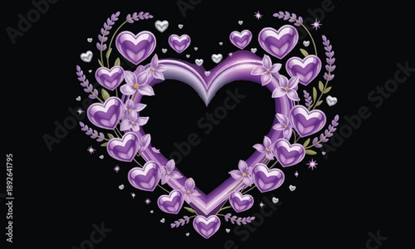 Obraz Minimalist Heart Logo Design Infinity Loop Heart Vector Illustration