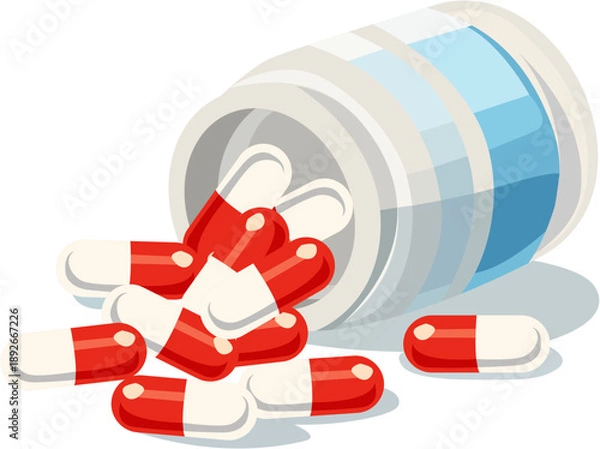 Obraz red pills in a bottle