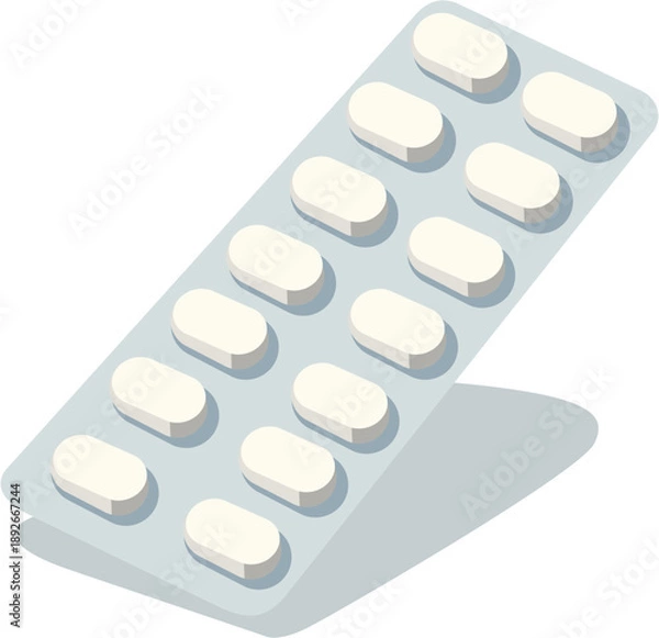 Obraz pills on white background