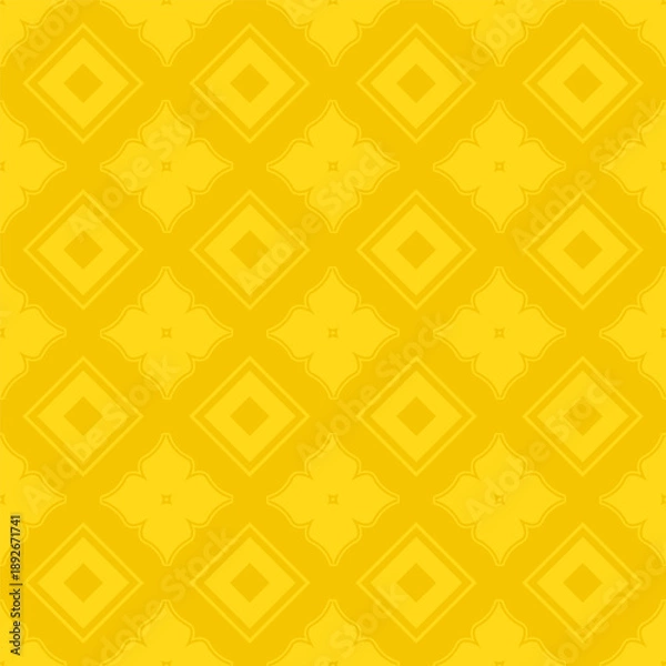 Obraz Seamless yellow abstract pattern with geometric abstract flowers