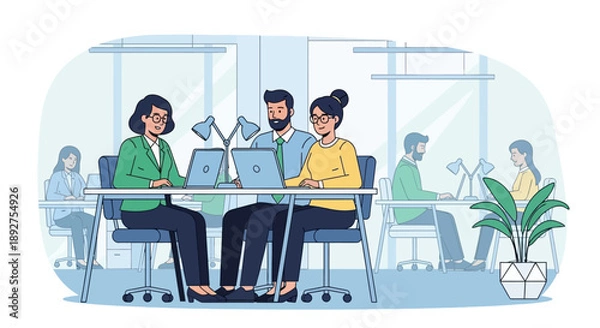 Obraz Colleagues Working Together in Office.