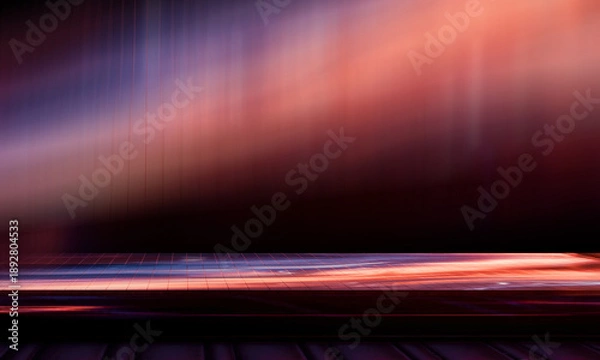 Fototapeta Abstract neon scene background, rays, light effect. 3D rendering