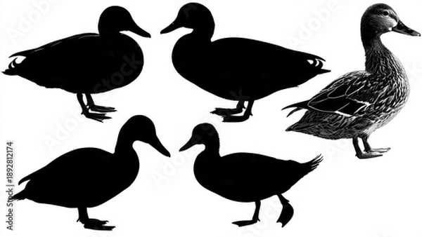 Obraz duck and ducklings