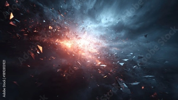 Obraz Explosive Abstract Destruction Background