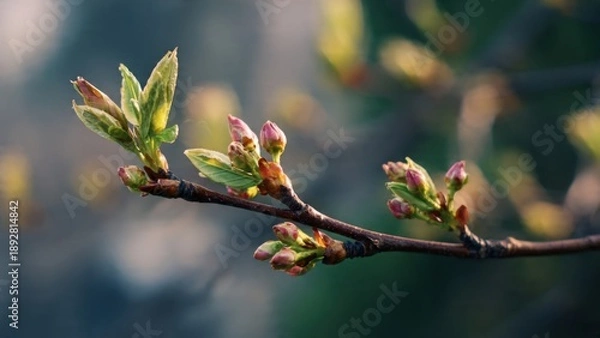 Obraz Spring buds on branch in soft focus