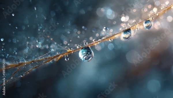 Obraz Water Droplets on a Twig
