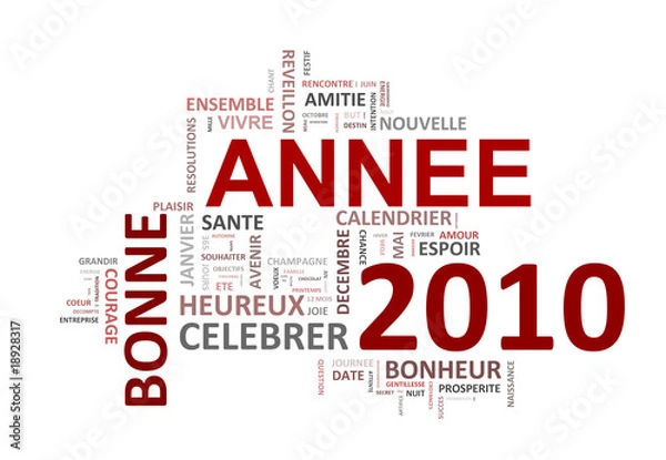 Obraz Bon Annee 2010 mots clés