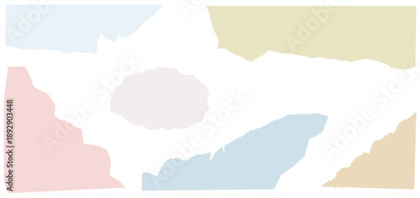 Obraz Old vintage torn paper texture set vector