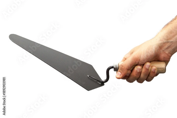 Obraz bricklayer trowel with hand in with
