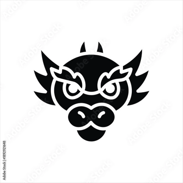 Obraz Angry dragon head logo design