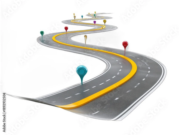 Obraz roadmap isolated on a transparent background 