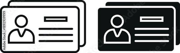 Obraz ID Card Icon Line and Solid Identification Profile Business Badge Vector