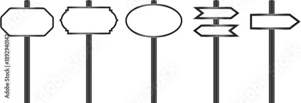 Obraz Road Direction Sign Set Street Arrow Guide Board Navigation Vector