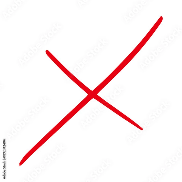 Obraz 不正解を表す赤ペンのバツマークアイコン