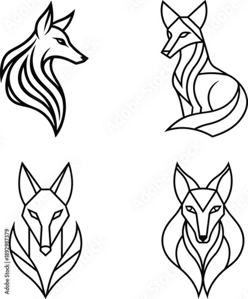 Obraz A sophisticated logomark featuring a single fluid vector illustration.