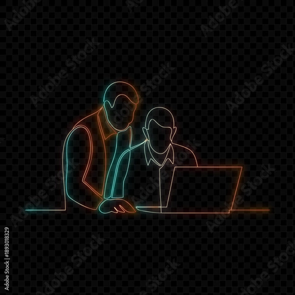 Obraz People Working With Computer