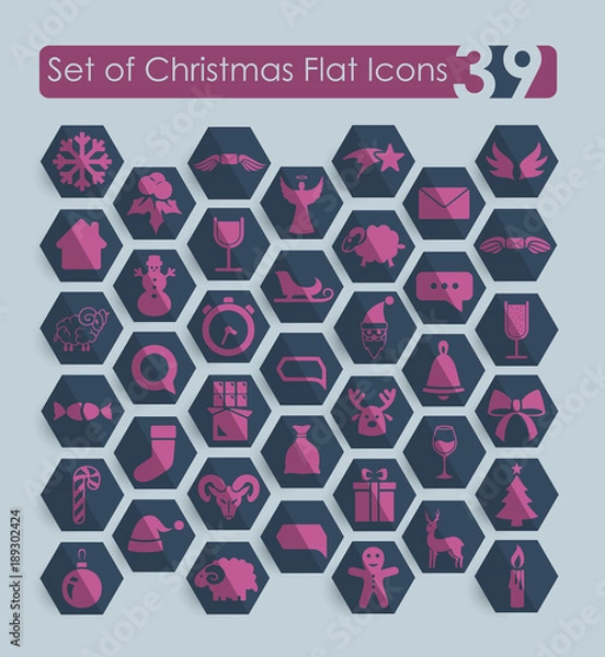 Obraz Set of Christmas icons