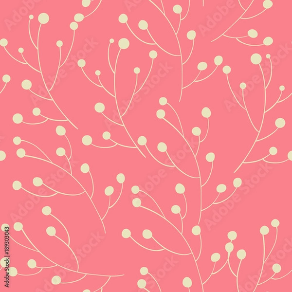 Fototapeta Floral seamless pattern with a leaf