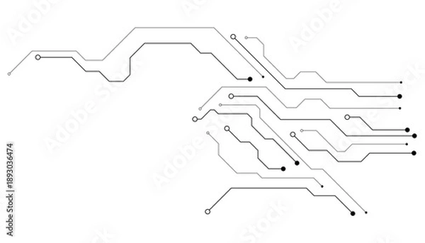 Obraz Vector abstract digital Technology black circuit diagram concept
