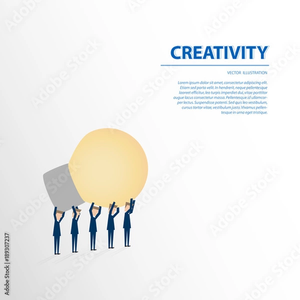 Fototapeta Businessmen helping together to create new idea of work in order to arrive at the correct solution and achieve better way.