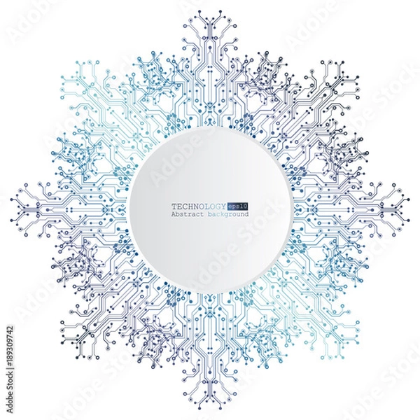 Fototapeta Circuit board, technology background. Vector illustration. EPS 10