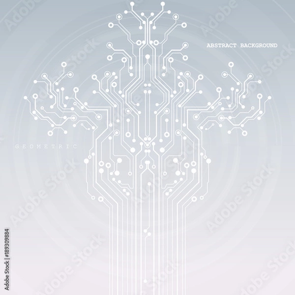 Fototapeta Circuit board, technology background. Vector illustration. EPS 10